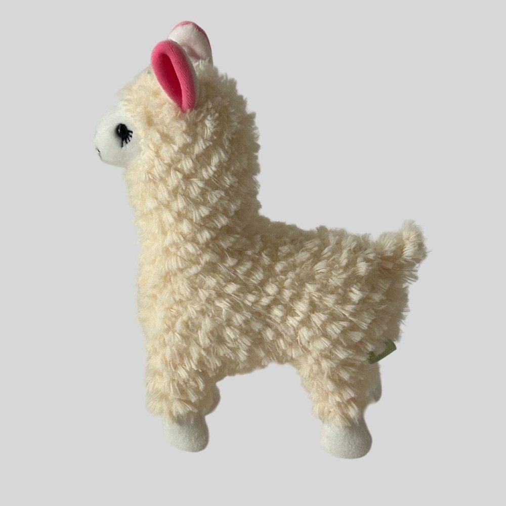 Alpacasso Amuse Alpaca Llama Cream‎ Pink Ears Plush 9" Stuffed Animal Toy